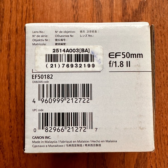 Canon EF 50mm f/1.8 II Lens - Picture 6 of 6